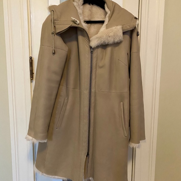 Genuine Shearling Reversible Coat - Picture 2 of 9